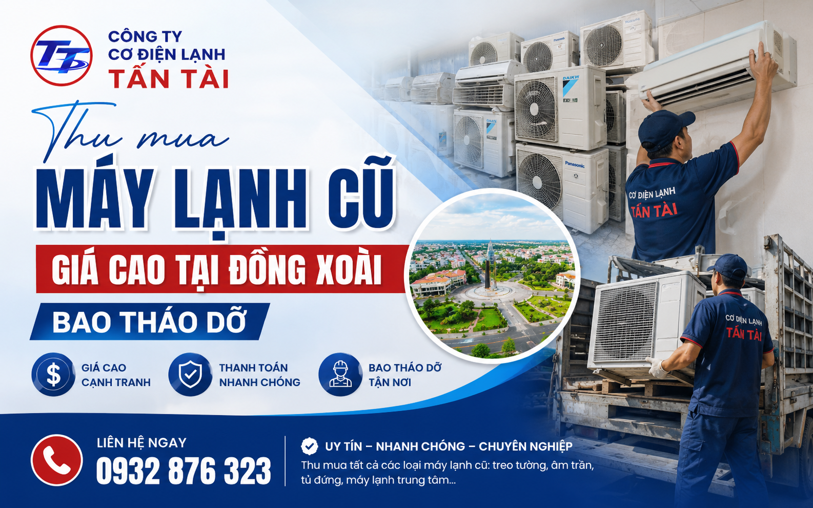 Thu mua máy lạnh cũ giá cao tại Đồng Xoài bao tháo dỡ